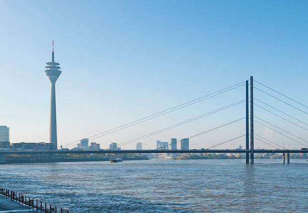 City with a view: looking out over the River Rhine.