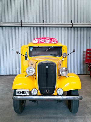 The first Coca-Cola bottles rolled into Argentina in the summer of 1942 on the back of a truck like this one. One of these is now on display at the Coca-Cola Museum in Atlanta, others at Reginald Lee.